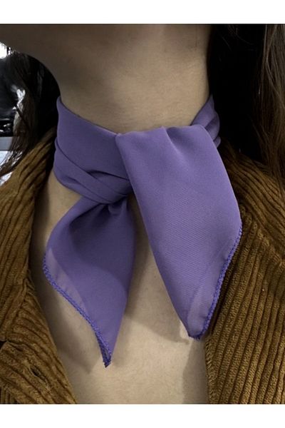 MAZEN Lilac Color Plain Chiffon Scarf Multi-Purpose Accessory