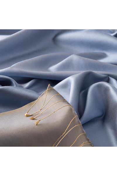 ipekevi Double Sided Solid Color Silk Shawl 00927-Baby Blue