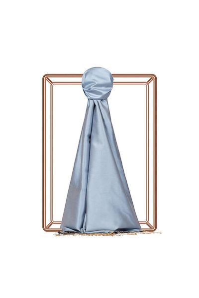 ipekevi Double Sided Solid Color Silk Shawl 00927-Baby Blue
