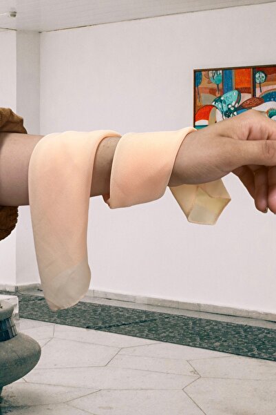 MAZEN Melon Color | Square Chiffon Scarf 45X45 | Neck Bag Pants Wrist Accessory | Solid Color Stylish Scarf