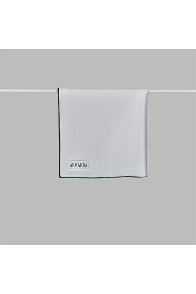 ARMANDA Satin Silk Scarf 4444-white Navy Blue