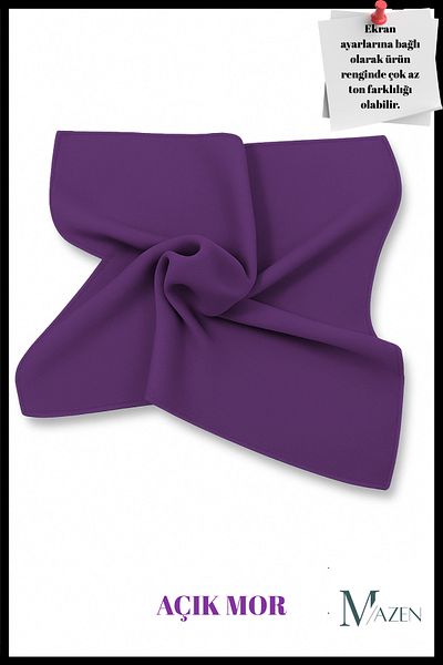 MAZEN Light Purple | Square Chiffon Scarf 45X45 |   Neck Bag Pants Wrist Accessory |   Solid Color Stylish Scarf