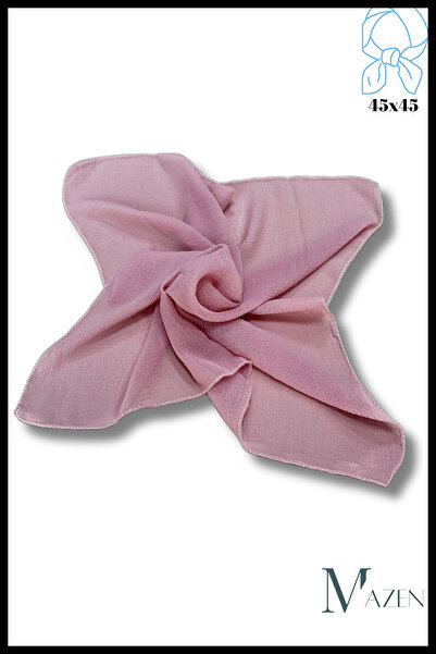 MAZEN Soft Pink | Square Chiffon Scarf 45X45 | Neck Bag Pants Wrist Accessory | Solid Color Stylish Scarf