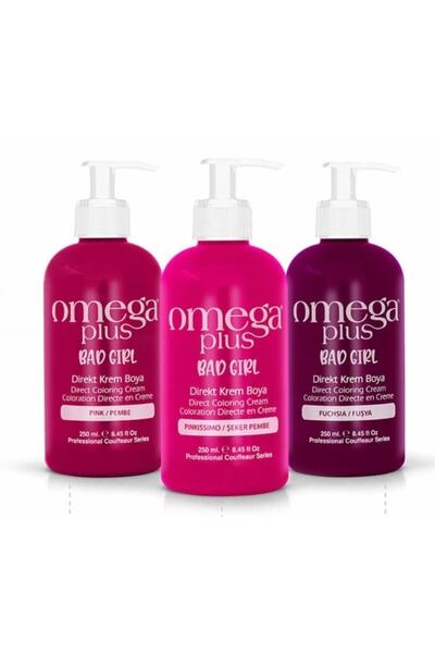 Omega Plus Bad Girl Pembe+şeker Pembesi+fuşya Amonyaksız Renkli Saç Boyası Seti
