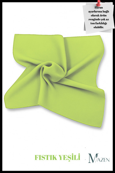 MAZEN Eșarfă din șifon uni de culoare verde fistic