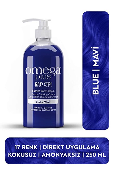 Omega Plus Bad Girl Mavi Geçici-renkli Amonyaksız Saç Boyası 250 ml