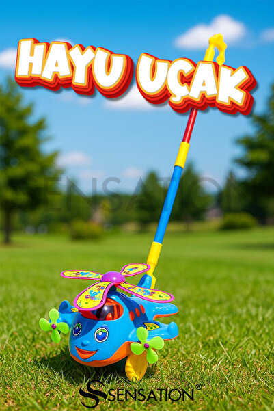 sensatıon Bastonlu Sopalı Hayu Tekerlekli Helikopter Uçak Kırmızı-beyaz-bordo...