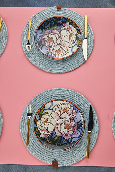 EMBazaar 6-Person Alvina Series Stackable 6 Piece Luxury Cake Dinner Plate Set