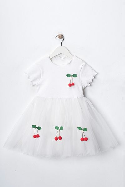FURYATEX Cherry Tutu Dress Birthday Princess Fluffy Girl Kid Baby Party Dress