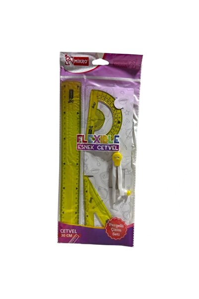 Mikro Flp-04 Esnek Cetvel 4'lü Pergelli Çizim Seti