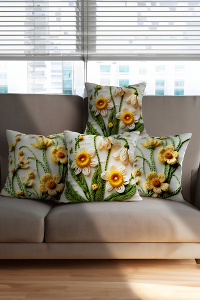 Ahsen Dekoratif Colorful Ethnic Patterned Throw Pillow Cover 43X43 cm Soft Te...