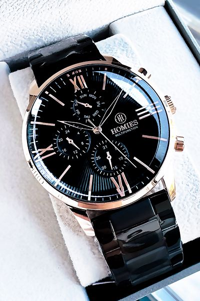 Homies 3 Atm Waterproof Navy Blue Men's Wrist Watch - with Steel Band and Bracelet Gift Wlg436