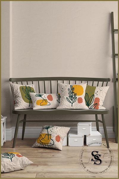 SasoHome غطاء وسادة من القماش المخملي المطبوع رقميًا بنمط زهور خيالية مكون من 4 قطع (43 × 43 سم)