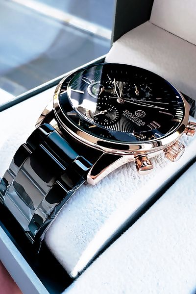 Homies 3 Atm Waterproof Navy Blue Men's Wrist Watch - with Steel Band and Bracelet Gift Wlg436