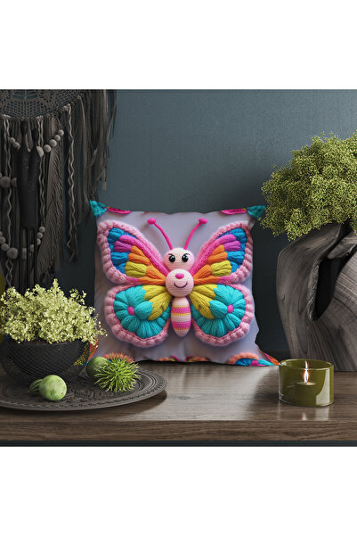 Ahsen Dekoratif Modern Stylish Aesthetic Mesh Embossing Animal Themed Digital Printed Luxury Velvet 4-Piece Throw Pillow Cover Set