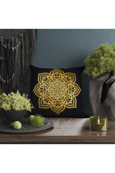 Ahsen Dekoratif Modern Patterned Striped Digital Print Luxury Velvet 4-Piece Throw Pillow Cover Set...