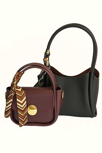 ROYAL LADYS Set de 2 genți – combinație cu lanț auriu, curea reglabilă și por...