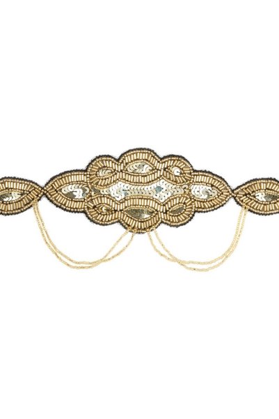 GATSBYLADY LONDON Ritz Headband in Black Gold