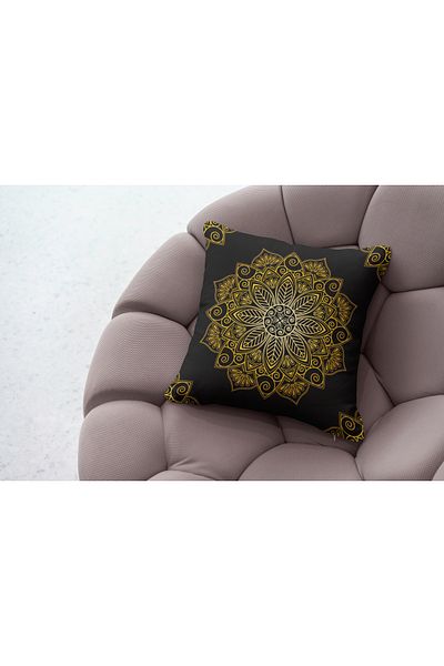 Ahsen Dekoratif Modern Patterned Striped Themed Digital Printed Luxury Velvet 4-Piece Throw Pillow Cover Set