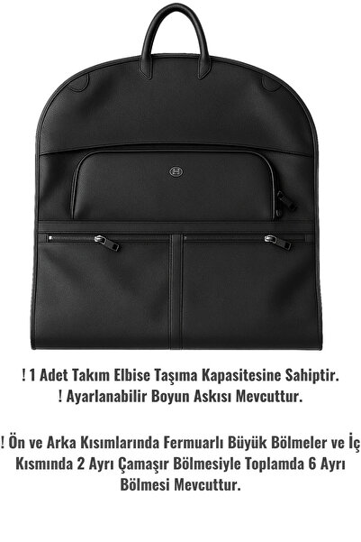 Çantacım Takım Elbise Seyahat Çantası Deri Çok Amaçlı Siyah