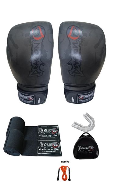Dragondo قفازات الملاكمة المموهة - ضمادة الملاكمة التايلاندية Kickboxing Mouthguard مجموعة من 3 Giftoom