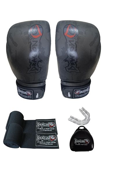 Dragondo قفازات الملاكمة المموهة - ضمادة الملاكمة التايلاندية Kickboxing Mouthguard مجموعة من 3 Giftoom