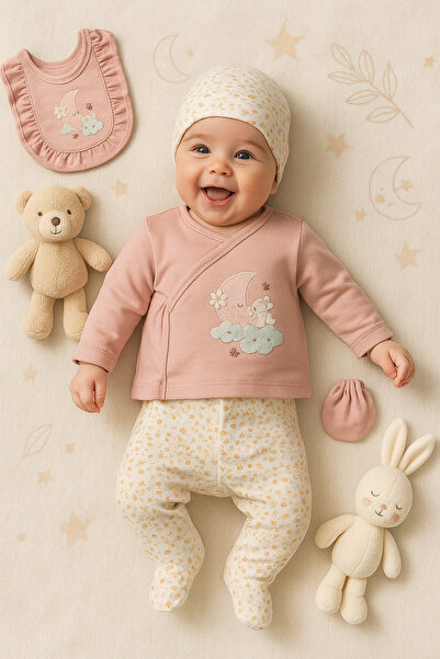 Ozz Baby Baby Girl & Newborn 0-3 Months; Moon, Cloud Balam Theme 10-Piece Hos...