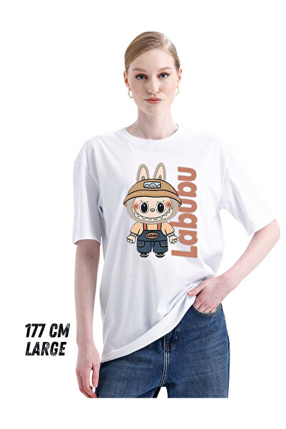 pxm Dtf Printed Regular Fit Unisex T-Shirt - Labubu for Adults - Created by A...