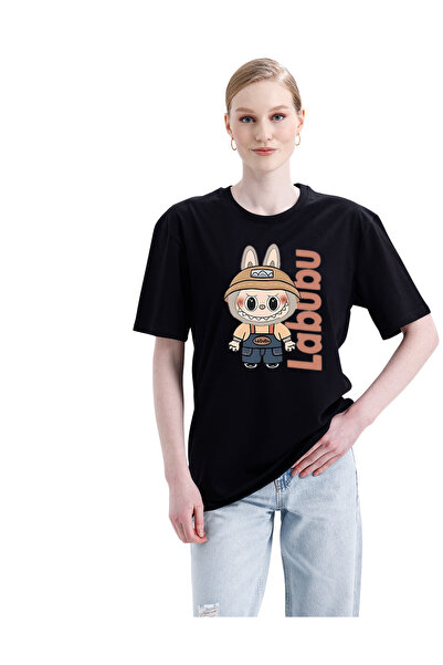 pxm Dtf Printed Regular Fit Unisex T-Shirt - Labubu for Adults - Created by A...