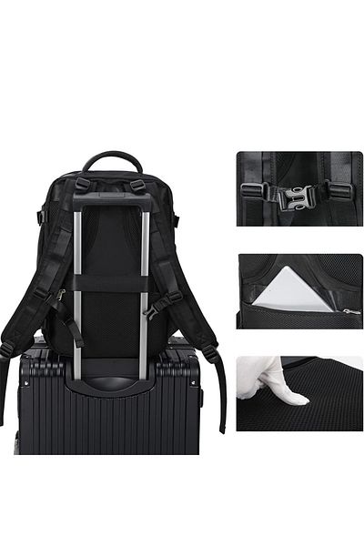 OBRALIX Travel Backpack for Laptop, Business, Airplane, USB Charging Port, Up to 35 L, Waterproof, 42x30x20