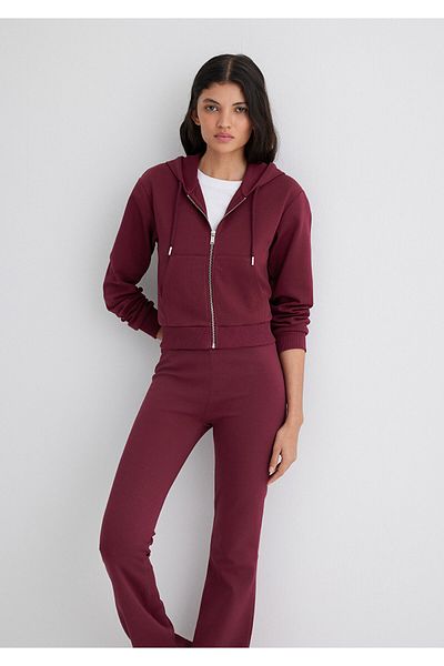 Mavi Hooded Claret Red Interlock Sweatshirt 1S10424-70394