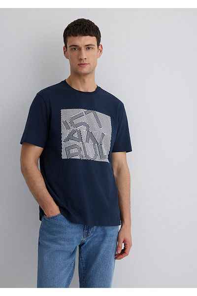 Mavi Ιστορόφωτο μπλουζάκι με στάμπα Istanbul Navy Blue Regular Fit / Normal Cut 0612990-70490
