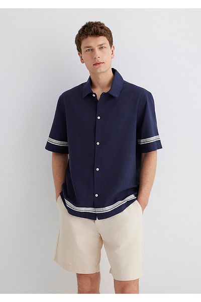 Mavi Striped Navy Blue Shirt Regular Fit / Regular Cut 0211627-83884