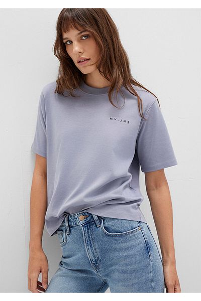 Mavi MV εμπριμέ μωβ T-shirt Regular Fit 1613148 -81919