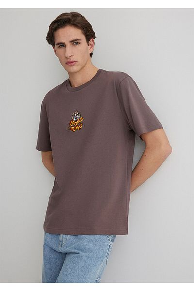 Mavi Tasmanian Devil Printed Brown T-Shirt Loose Fit / Loose Relaxed Cut 0612657-70423