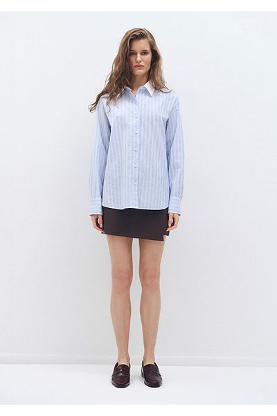Mavi Πουκάμισο με υφή ρίγες Loose Fit / Loose Relaxed Fit 1211076 -80767