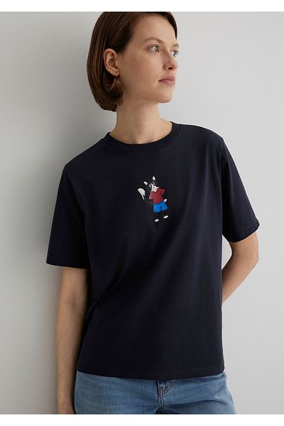 Mavi Tricou Antracit Imprimat Pisica Regular Fit 1613178 -70087