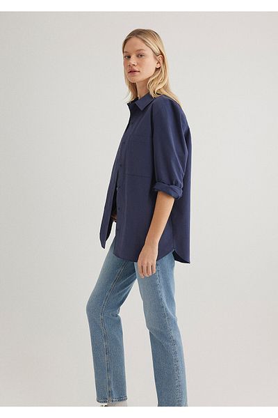 Mavi Μπλε ναυτικό πουκάμισο Loose Fit / Loose Relaxed Fit 1211047 -87518