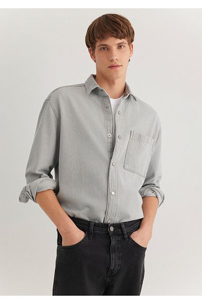 Mavi Γκρι τζιν πουκάμισο Loose Fit / Loose Relaxed Fit 0211157 -80739