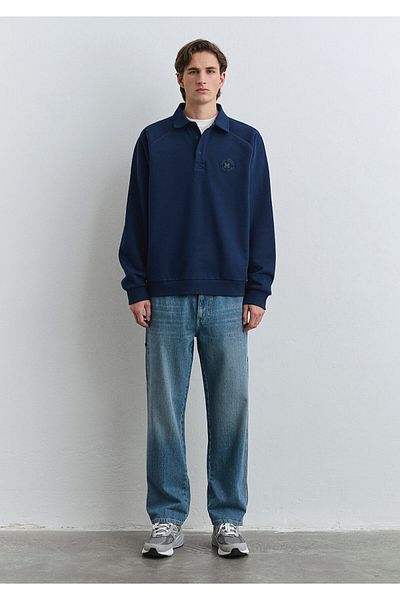 Mavi Button Detailed Navy Blue Sweatshirt 0S10303-89353