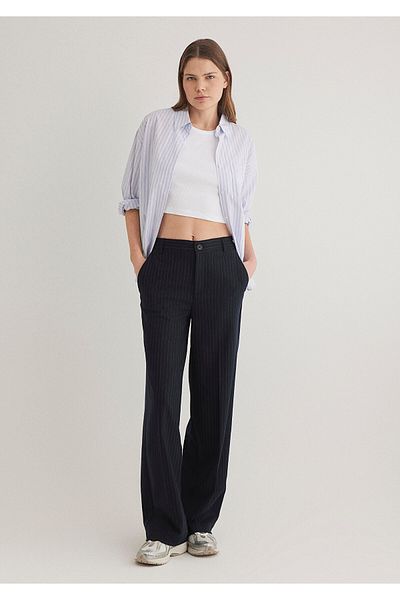 Mavi Striped Navy Blue Trousers 1010646 -88043