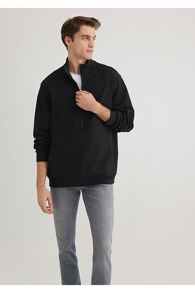 Mavi Semi Zip Black Sweatshirt 0S10331-900