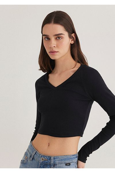 Mavi Μακρυμάνικο Crop Basic T-Shirt Crop / Κοντό κομμένο 1613041 -900