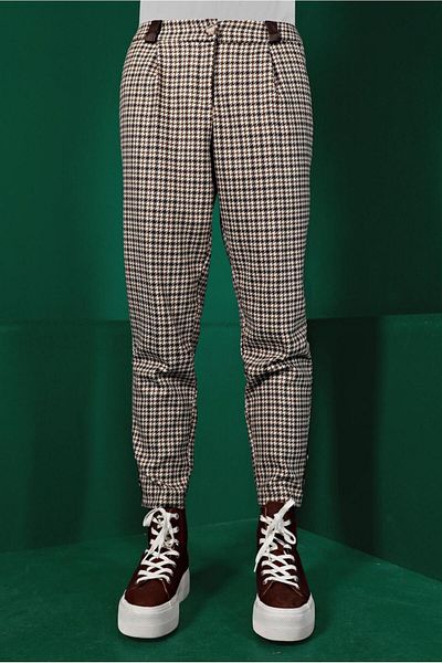 Alvina Pantaloni cu model Houndstooth 70443