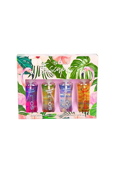 SO ... عبوة اقتصادية من رذاذ الجسم المتنوع من إسكيبس - 4 بخاخات عطرية × 50 مل