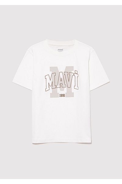 Mavi Tricou alb cu imprimeu cu logo Regular Fit / Regular Fit 7610222 -70057