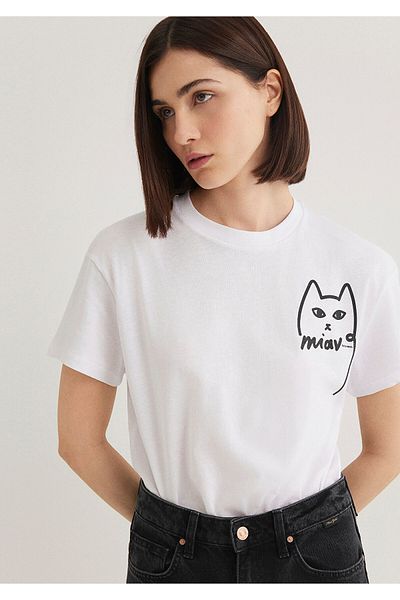 Mavi Istanbul Printed Cat T-Shirt - Regular Fit1610225-620