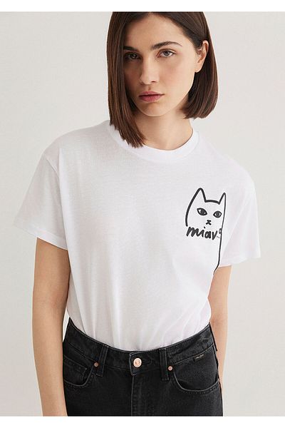 Mavi Istanbul Printed Cat T-Shirt - Regular Fit1610225-620