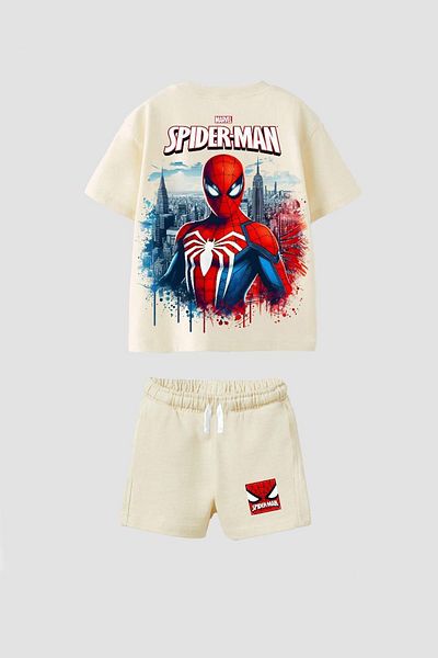 Monila Boys Cotton Crew Neck Printed Tshirt and Shorts Bottom Top Set