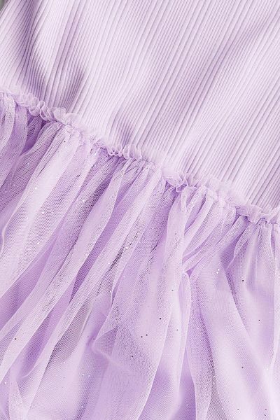 Monila Girl's Short Sleeve Skirt Tulle Glitter Detailed Lined Dress